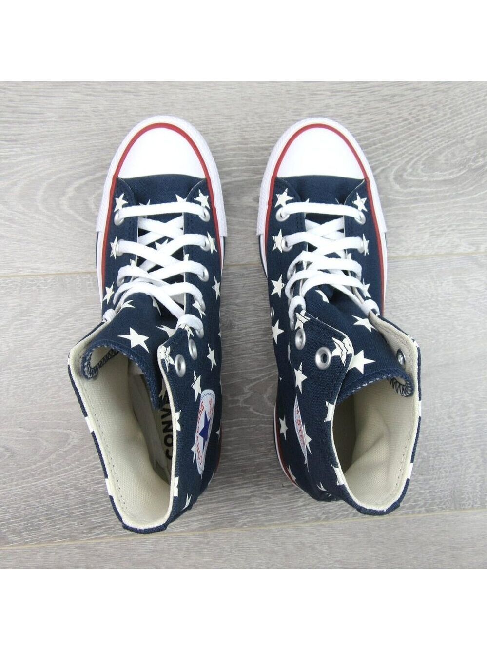 Converse Chuck Taylor All Star HI Archive Stars Womens Size 7.5 Navy NEW - Picture 10 of 14